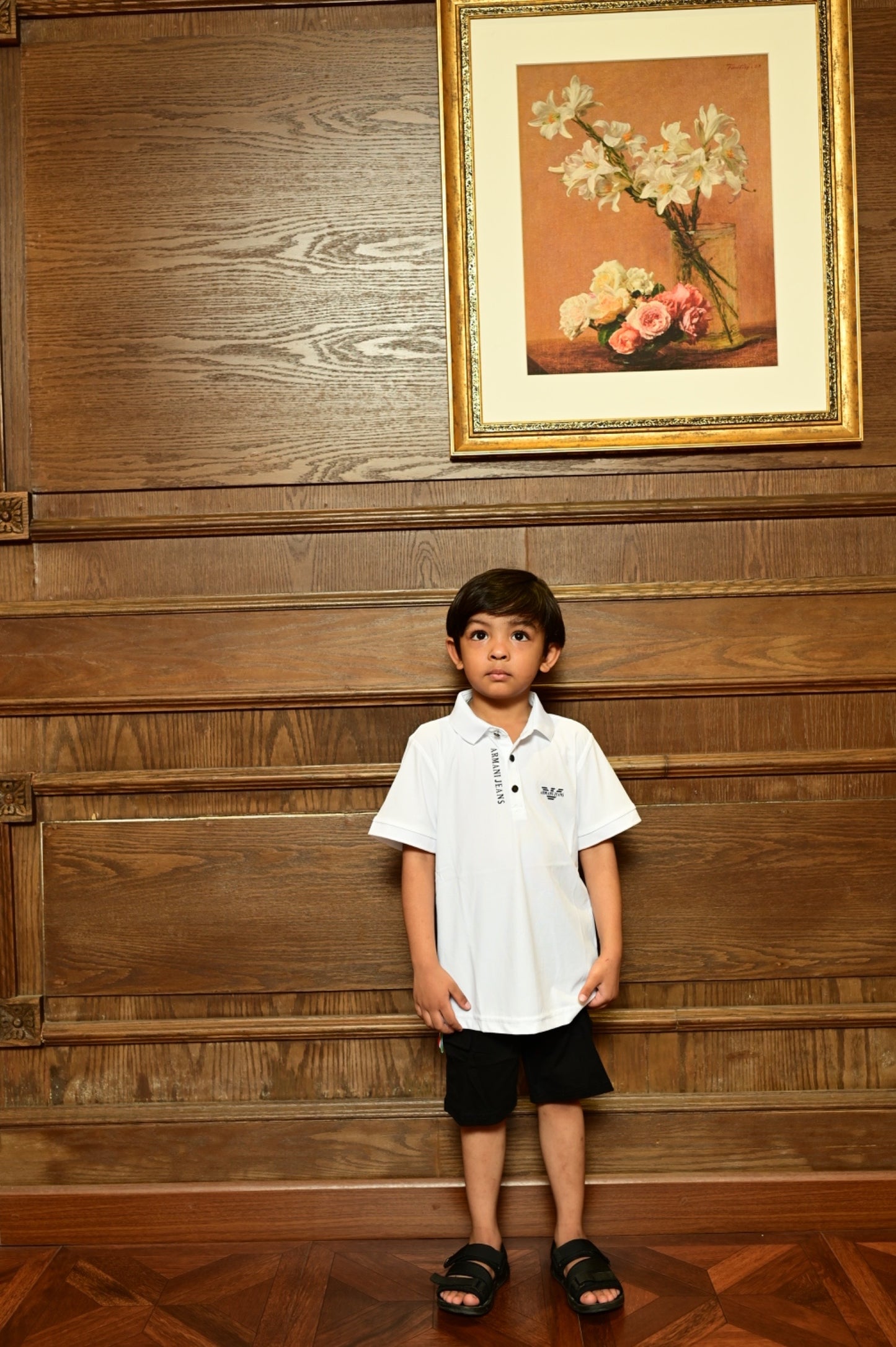 Armani Jeans Kids White Premium Polo T-Shirt