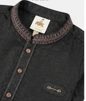 Premium Black Boys Kurta Shalwar Set | Traditional Eid & Party Wear