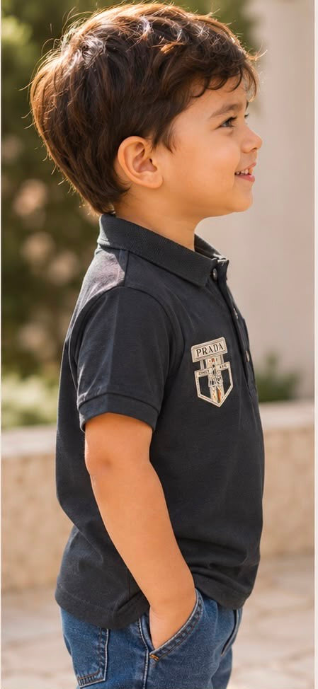 ✨ Prada Kids Premium Black Polo T-Shirt 👕🌟