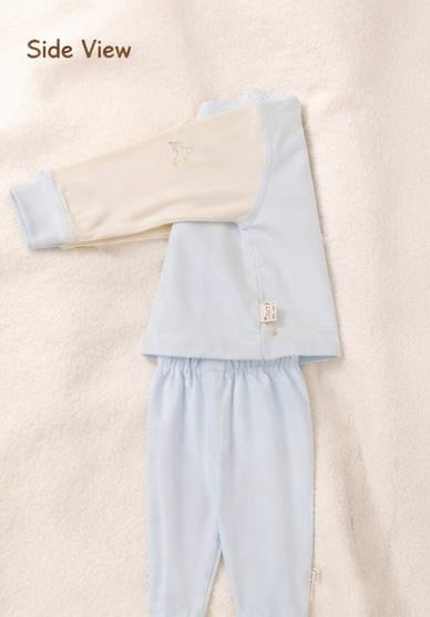 Toys Newborn Baby Set | Soft Cotton Full Sleeve 2-Piece Outfit (Light Blue)