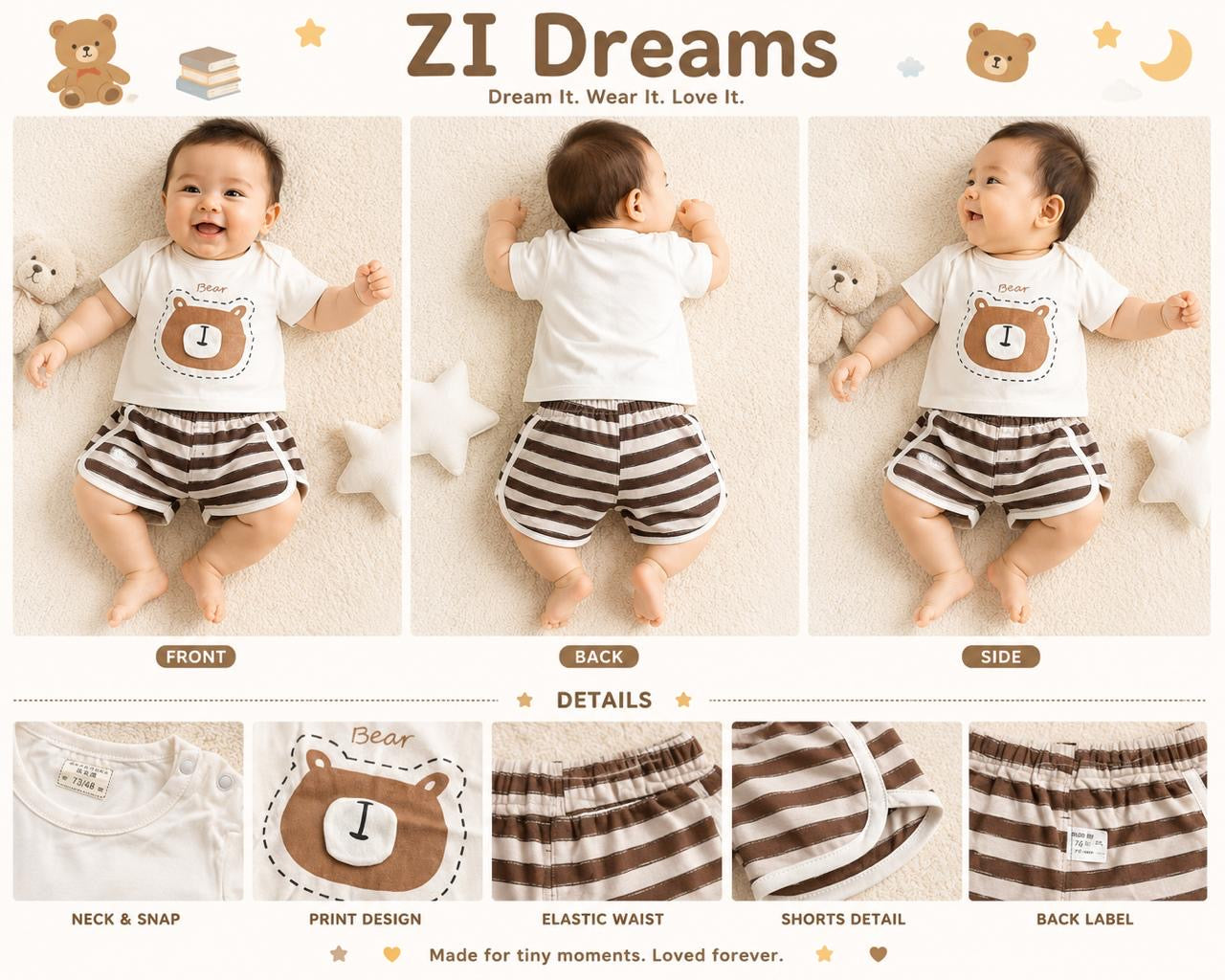 Baby Cotton T-Shirt & Shorts Set | Soft & Comfortable Summer Outfit 👶✨