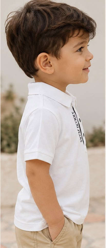 Armani Jeans Kids White Premium Polo T-Shirt