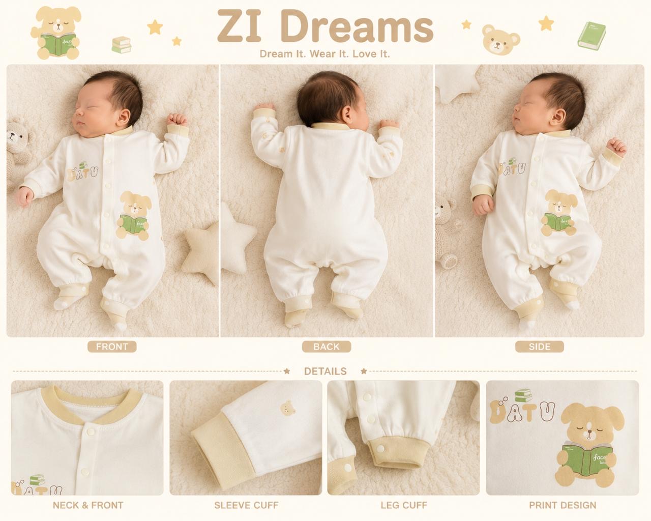 Baby Cotton Romper | Soft & Comfortable Full Sleeve Jumpsuit 👶✨