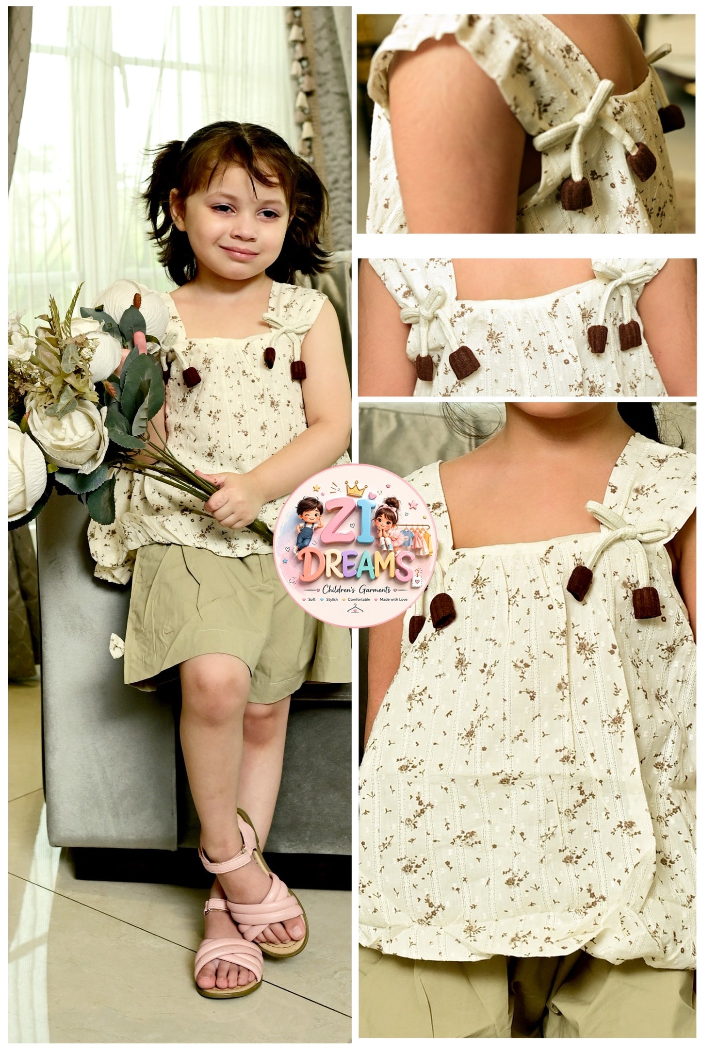 🌿 Olive Blossom Summer Co-Ord Set 🌸