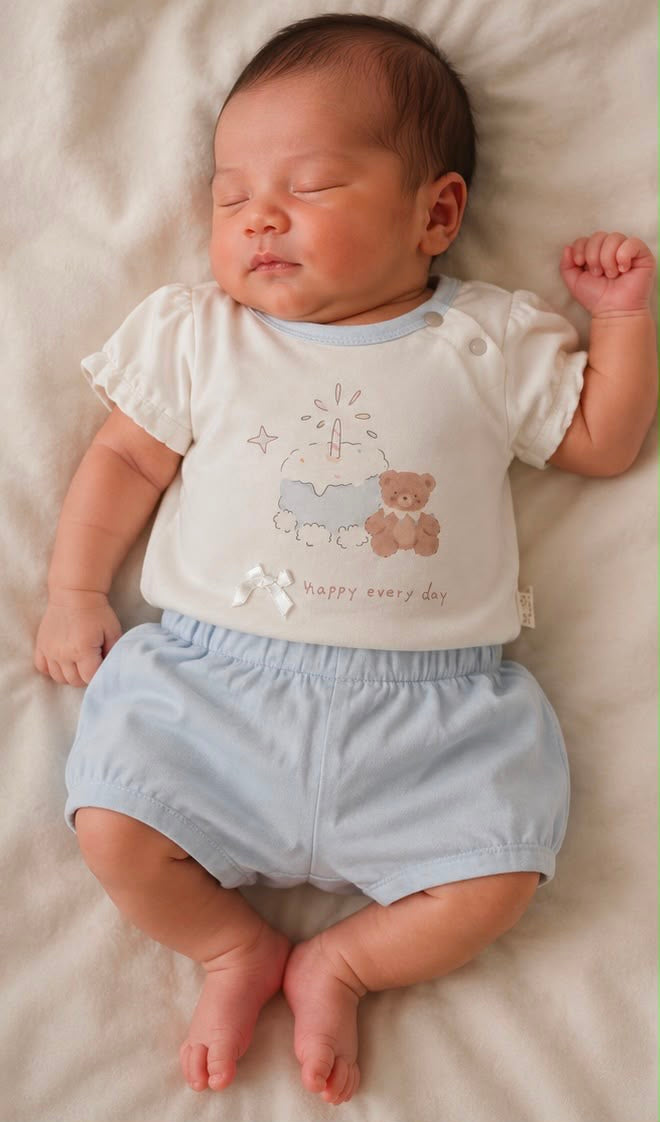Happy Every Day Newborn Girls 2-Piece Cotton Short Set | Soft & Breathable