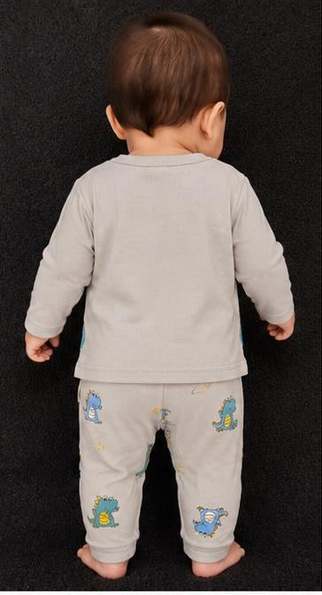 🦕 Dino Adventure Boys Cotton 2-Piece Outfit | Soft Full Sleeve T-Shirt & Trouser Set (8 Months)