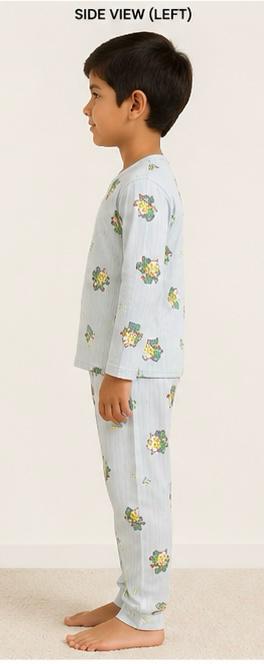 🌙 ZI Dreams Kids Night Suit – Light Blue Cotton Pajama Set 💙
